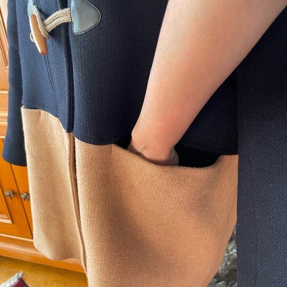 Saint James Navy and Camel Color-block Wool Coat Size EU 42 /CAD 12 NWT - Picture 4 of 16